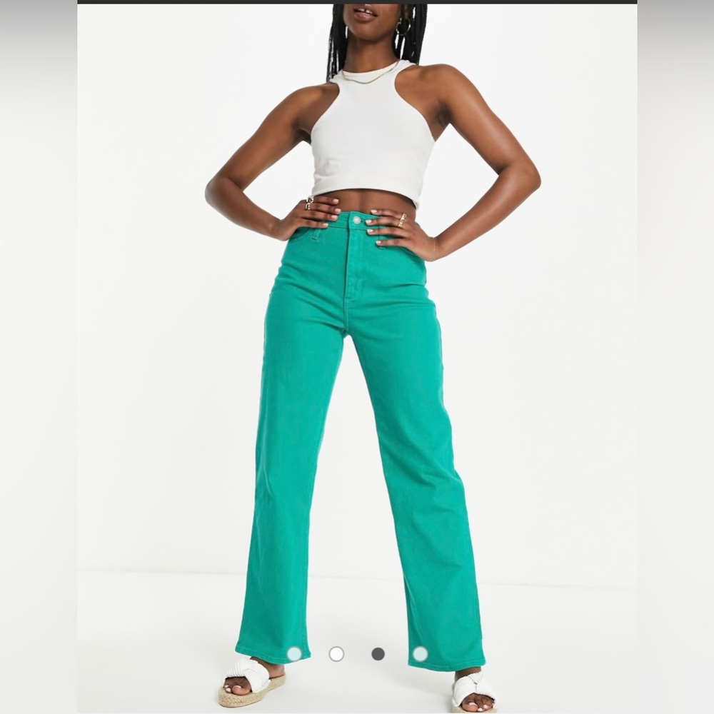Hollister ultra‎ high rise dad jean in green